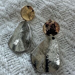 Elegant Gold and Silver Dangle Earrings